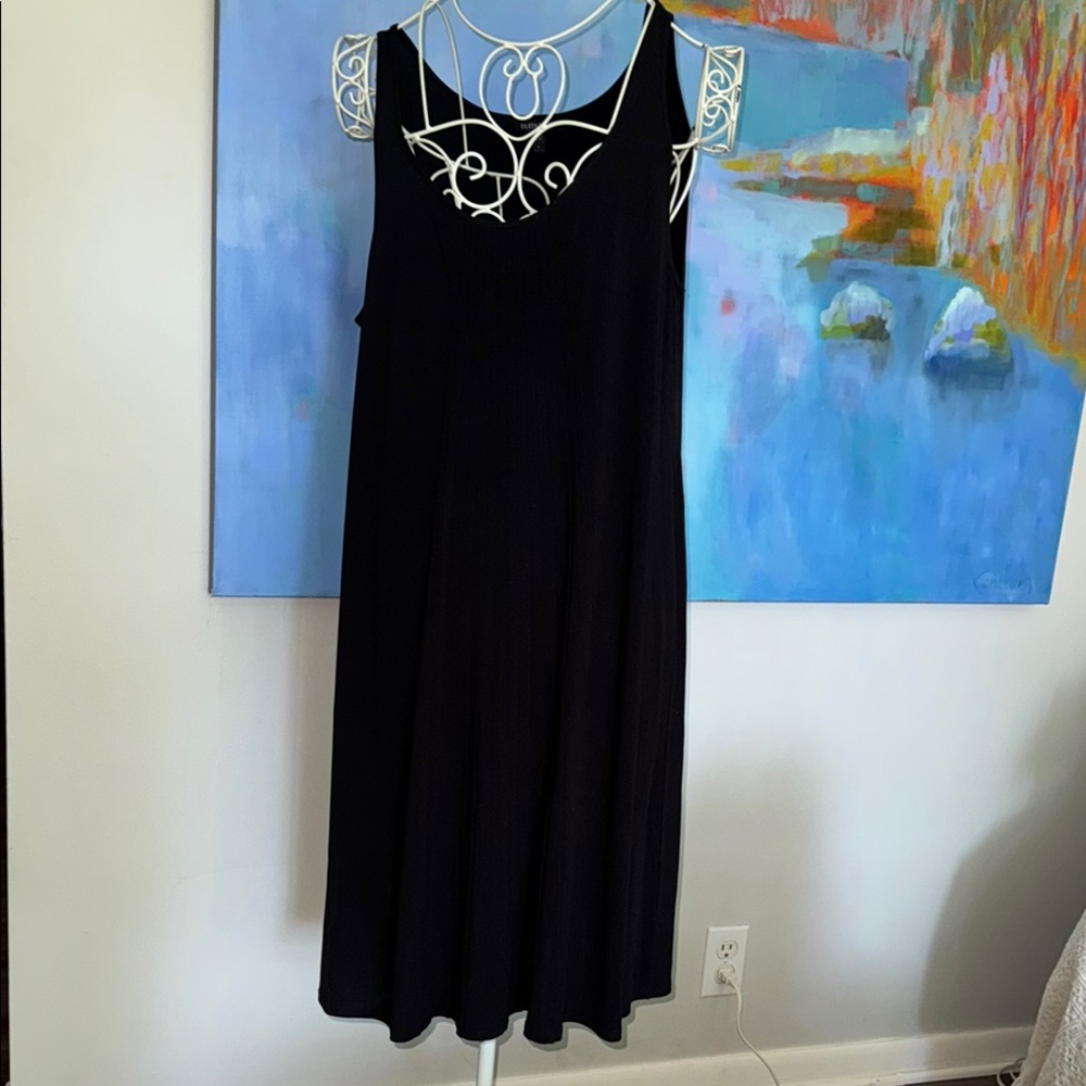 Eileen Fisher exquisite Black Sleeveless Dress like new! 100% silk!